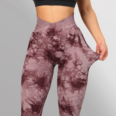 Seamless Tie Dye Leggings Women Yoga Pants Push Up Sport Fitness Running Gym