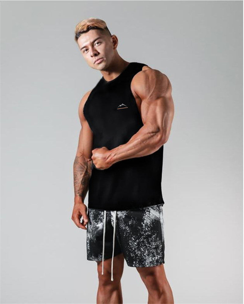 European And American Fitness Sports And Leisure Clothes Short-sleeved Men