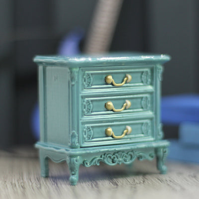 Miniature Dollhouse Accessories Scene Bedroom Bedside Table Model