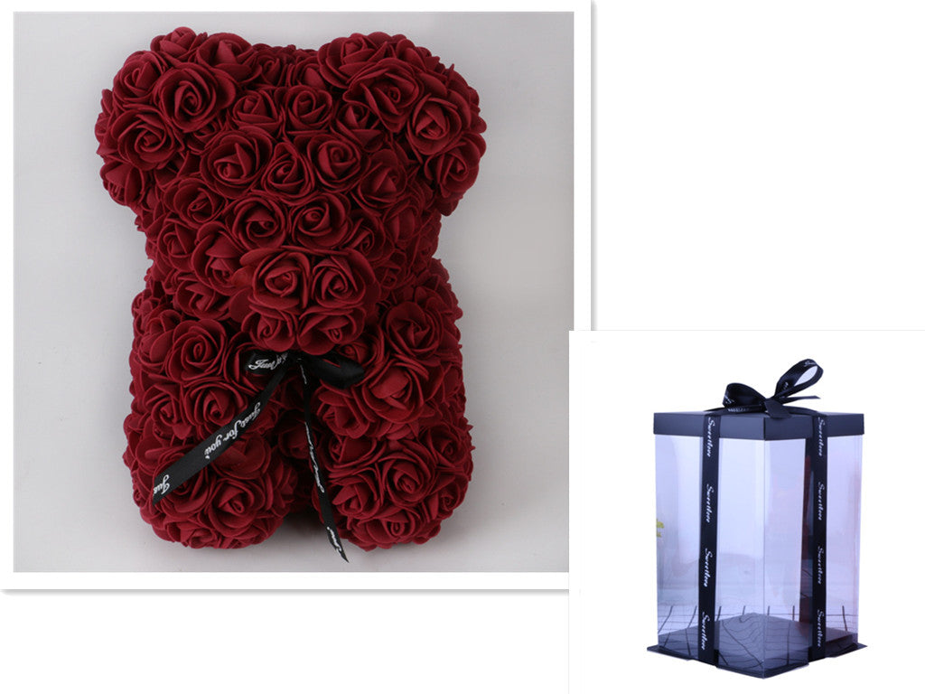 Valentine's Day Gift, Eternal Flower Rose, Teddy Bear PE Foam Bear.