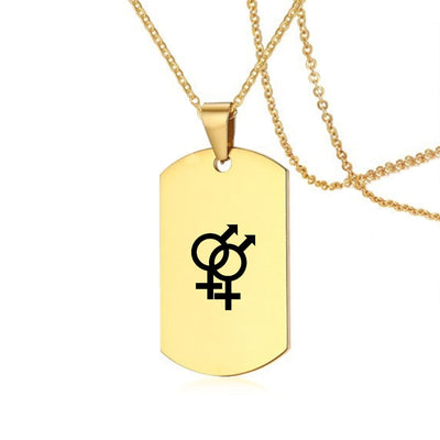 Stainless Steel LGBT ID Necklace Jewelry Engrave