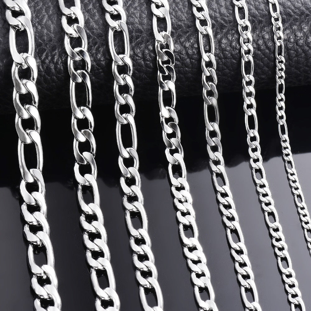 HipHop Stainless Steel Titanium Steel Jewelry Figaro Cuba Chain Men And Women