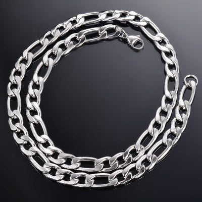 HipHop Stainless Steel Titanium Steel Jewelry Figaro Cuba Chain Men And Women