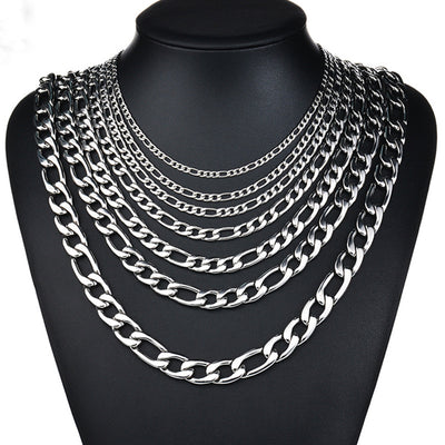 HipHop Stainless Steel Titanium Steel Jewelry Figaro Cuba Chain Men And Women