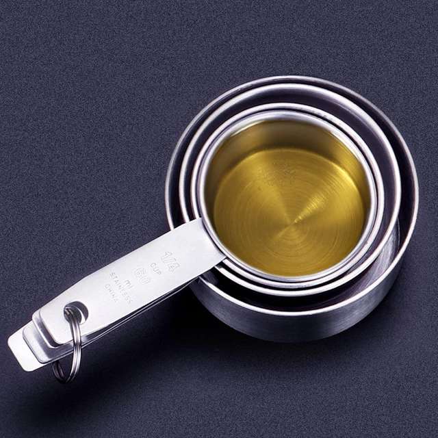 Stainless Steel Measuring Cup And Spoon Set, Luxurious Stackable Measuring Spoons, Household Tools, Kitchen Accessories