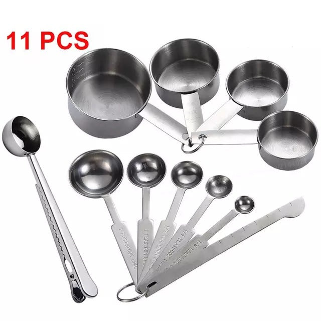 Stainless Steel Measuring Cup And Spoon Set, Luxurious Stackable Measuring Spoons, Household Tools, Kitchen Accessories