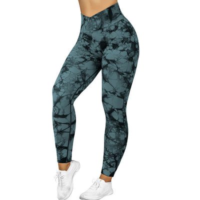 Seamless Tie Dye Leggings Women Yoga Pants Push Up Sport Fitness Running Gym