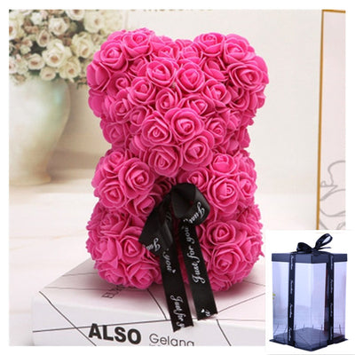 Valentine's Day Gift, Eternal Flower Rose, Teddy Bear PE Foam Bear.