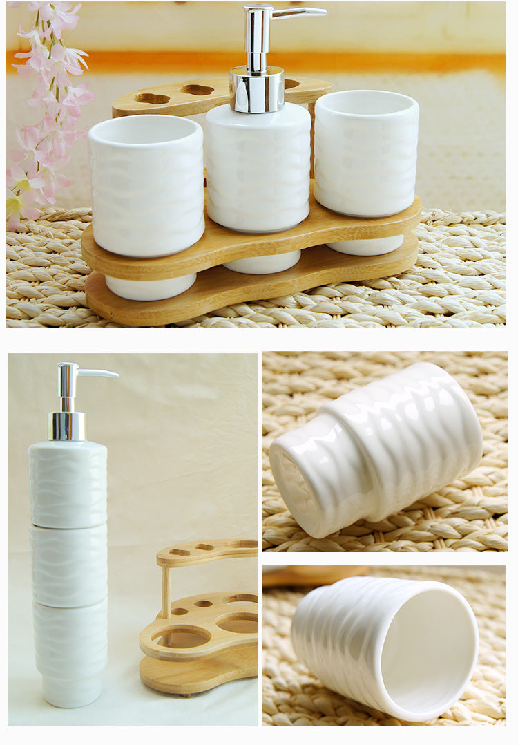 Bathroom Accessories Set Soap Dispenser/Toothbrush Holder/Tumbler