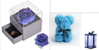 Valentine's Day Gift, Eternal Flower Rose, Teddy Bear PE Foam Bear.