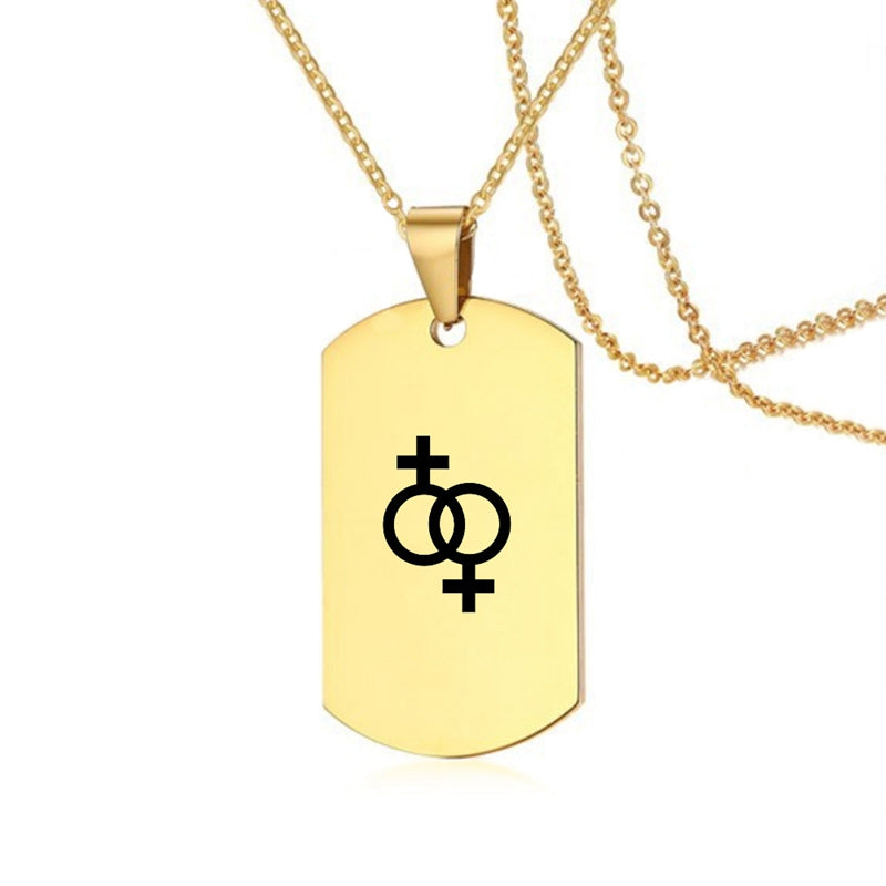 Stainless Steel LGBT ID Necklace Jewelry Engrave