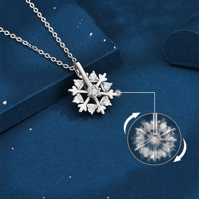 Silver Snowflake Necklace Women Luxury Niche Design Shiny Rhinestone