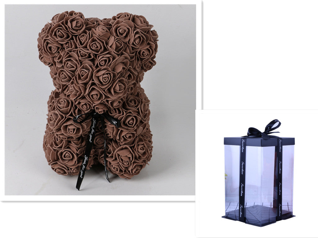 Valentine's Day Gift, Eternal Flower Rose, Teddy Bear PE Foam Bear.