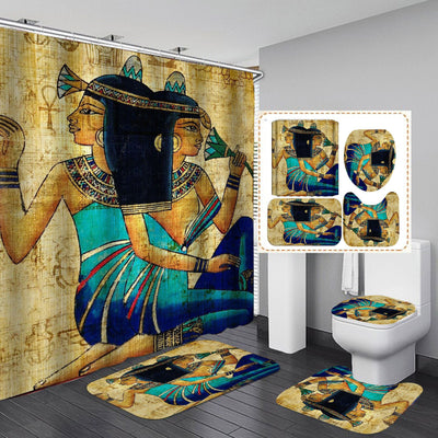 3D Digital Printing Waterproof Polyester Bathroom Shower Curtain Set