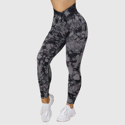 Seamless Tie Dye Leggings Women Yoga Pants Push Up Sport Fitness Running Gym