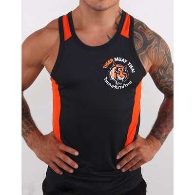 Thai Tiger Boxing Gym Black and Orange Vest