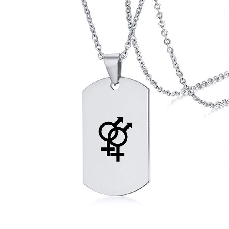 Stainless Steel LGBT ID Necklace Jewelry Engrave