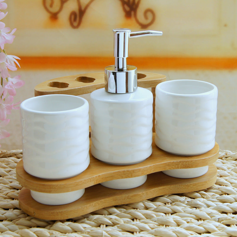 Bathroom Accessories Set Soap Dispenser/Toothbrush Holder/Tumbler