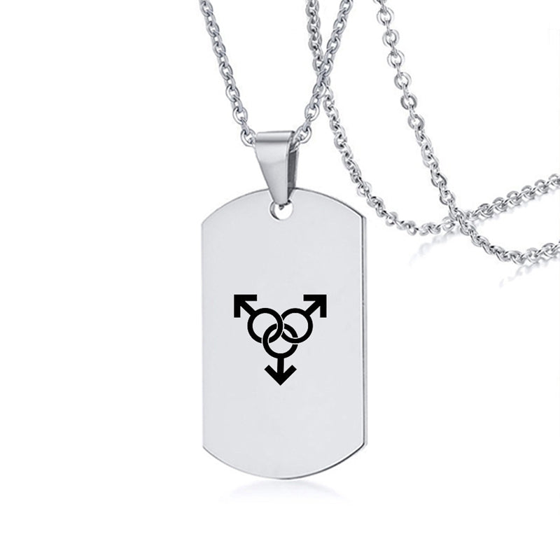 Stainless Steel LGBT ID Necklace Jewelry Engrave