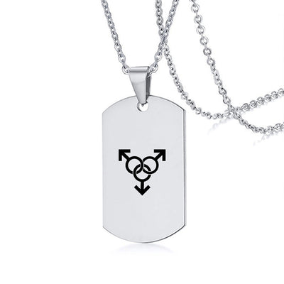 Stainless Steel LGBT ID Necklace Jewelry Engrave