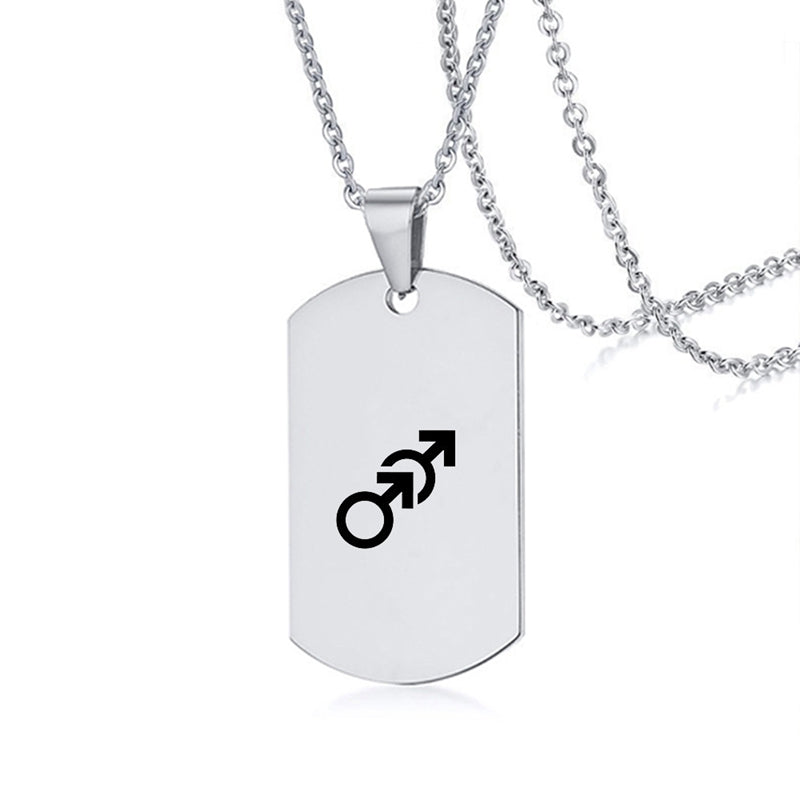 Stainless Steel LGBT ID Necklace Jewelry Engrave