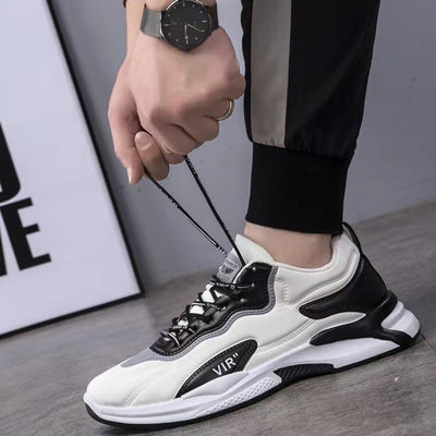 Fashion Black White Sneakers Casual Outdoor Lightweight Breathable Sports Shoes For Men