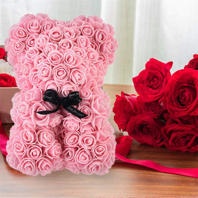 Valentine's Day Gift, Eternal Flower Rose, Teddy Bear PE Foam Bear.