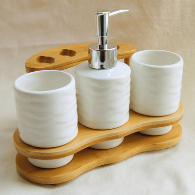 Bathroom Accessories Set Soap Dispenser/Toothbrush Holder/Tumbler