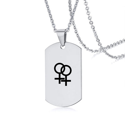 Stainless Steel LGBT ID Necklace Jewelry Engrave