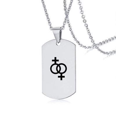 Stainless Steel LGBT ID Necklace Jewelry Engrave