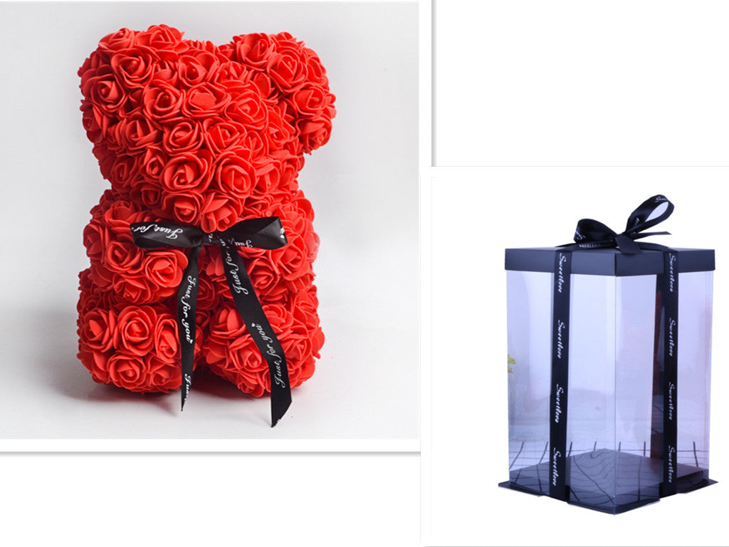 Valentine's Day Gift, Eternal Flower Rose, Teddy Bear PE Foam Bear.