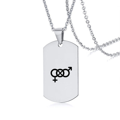 Stainless Steel LGBT ID Necklace Jewelry Engrave