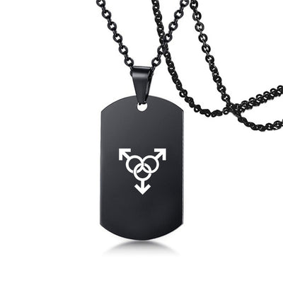 Stainless Steel LGBT ID Necklace Jewelry Engrave