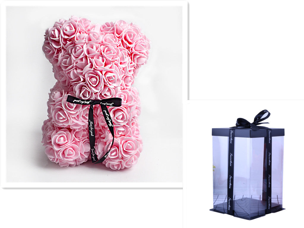 Valentine's Day Gift, Eternal Flower Rose, Teddy Bear PE Foam Bear.