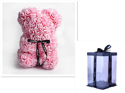 Valentine's Day Gift, Eternal Flower Rose, Teddy Bear PE Foam Bear.