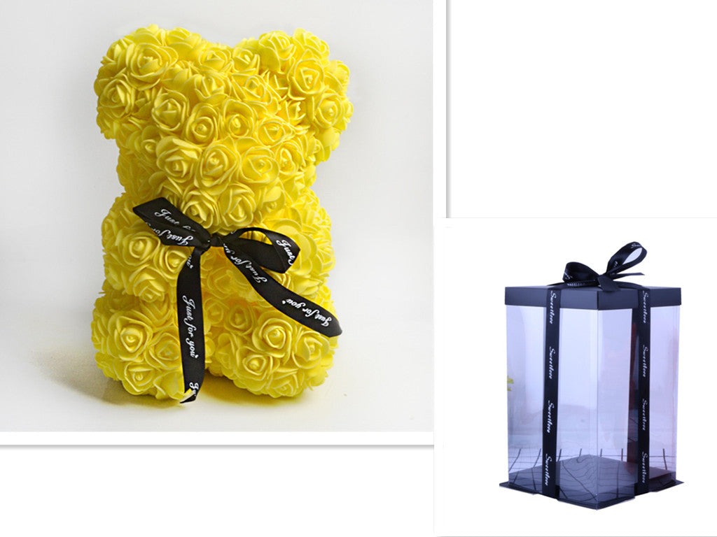 Valentine's Day Gift, Eternal Flower Rose, Teddy Bear PE Foam Bear.