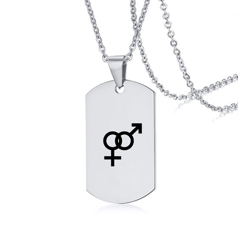 Stainless Steel LGBT ID Necklace Jewelry Engrave