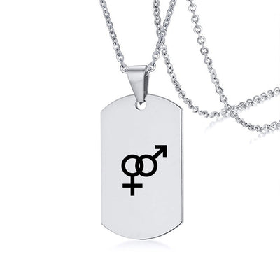 Stainless Steel LGBT ID Necklace Jewelry Engrave