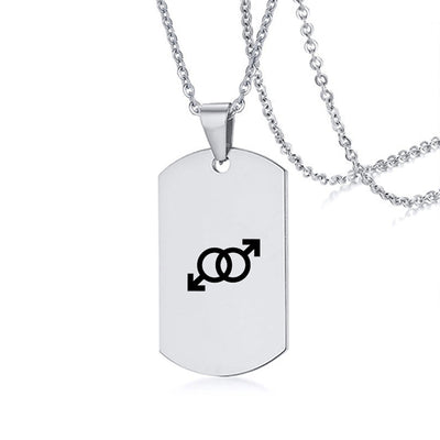 Stainless Steel LGBT ID Necklace Jewelry Engrave