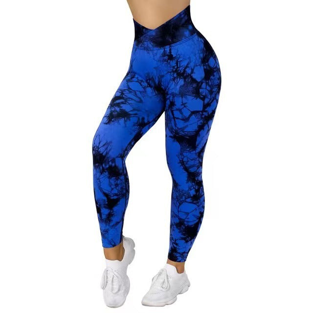 Seamless Tie Dye Leggings Women Yoga Pants Push Up Sport Fitness Running Gym