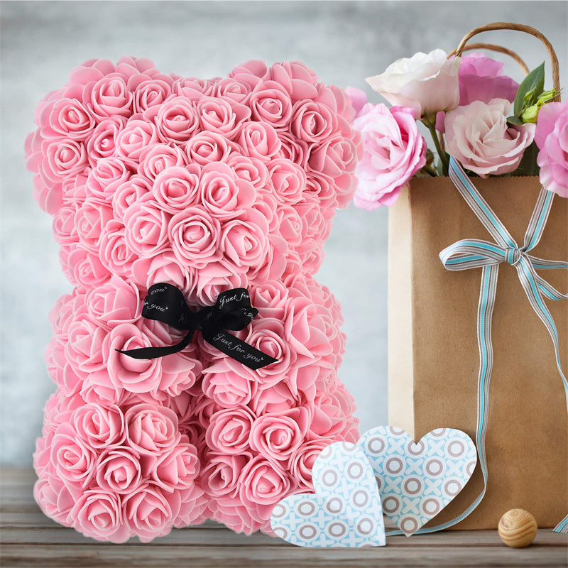 Valentine's Day Gift, Eternal Flower Rose, Teddy Bear PE Foam Bear.