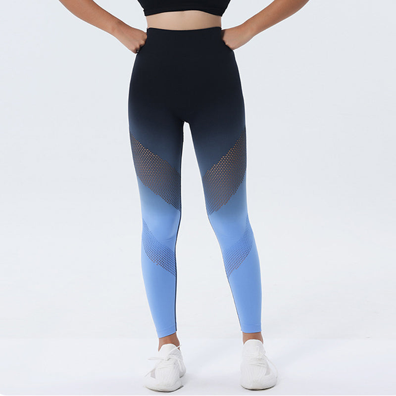 Design Gradient Printed Yoga Pants Seamless High Waist Hip Lifting Fitness Leggings