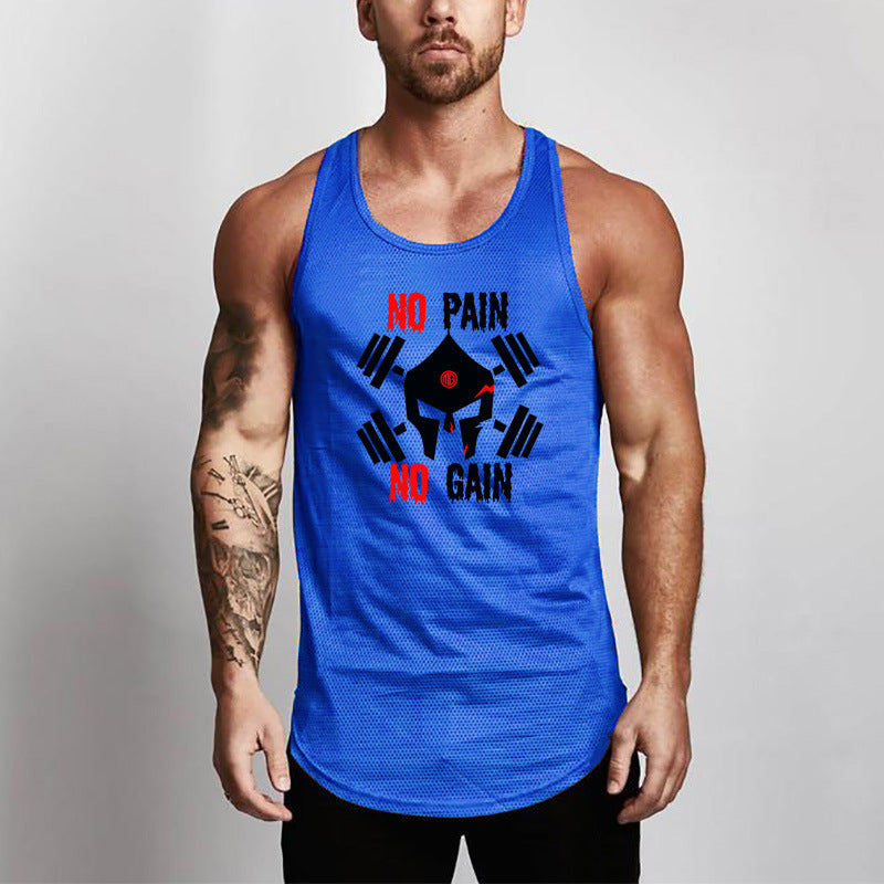 Punisher Skull GYM Mesh Breathable Fitness Vest Men's Round Lower Hem Sports Base Mesh Quick Drying Waistcoat