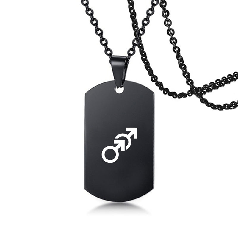 Stainless Steel LGBT ID Necklace Jewelry Engrave