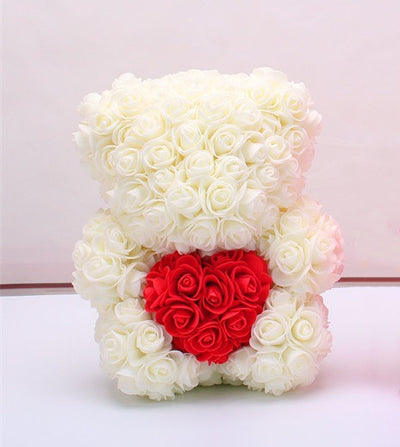 Valentine's Day Gift, Eternal Flower Rose, Teddy Bear PE Foam Bear.