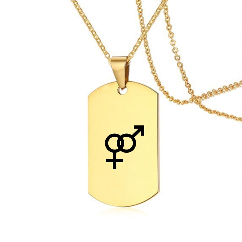 Stainless Steel LGBT ID Necklace Jewelry Engrave