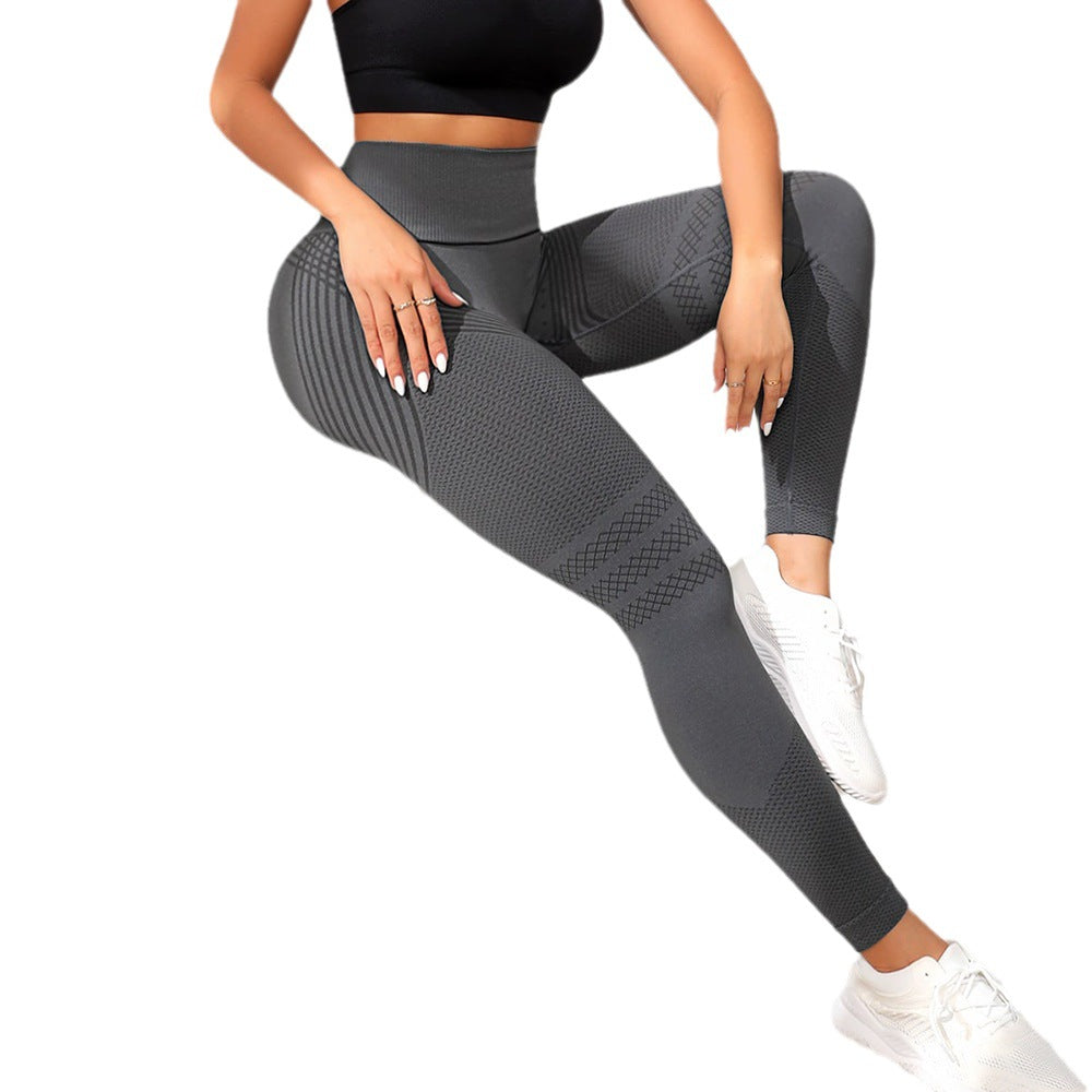 Line Hip Lifting Sport Women's High Waist Stretch Leggings