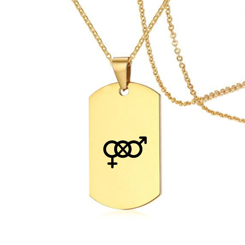 Stainless Steel LGBT ID Necklace Jewelry Engrave