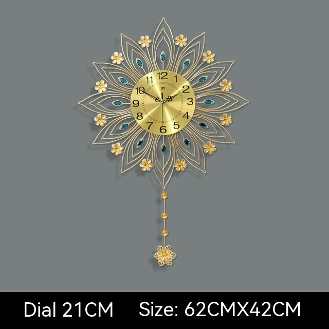 Luxury Clock Home Fashion Simple Flower-shaped Decorative Wall Clock