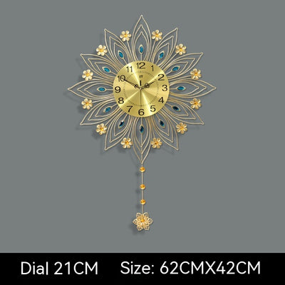 Luxury Clock Home Fashion Simple Flower-shaped Decorative Wall Clock